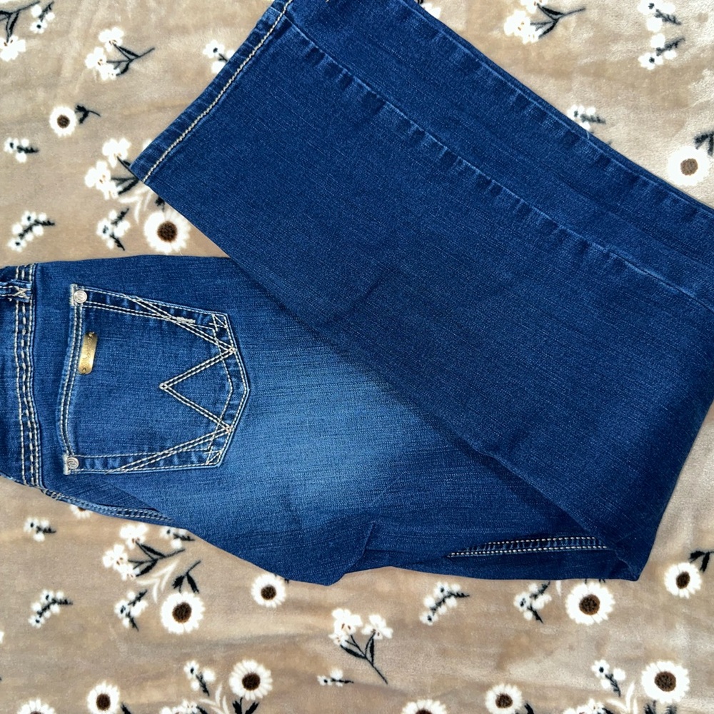 Wrangler Blue Boot Cut Jeans Classic Denim Style